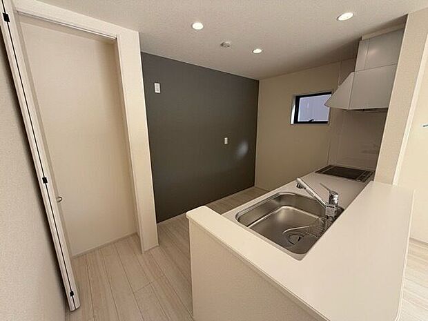 機能面や使いやすさを備えたシステムキッチンで原水・シャワー・浄水をひとつの水栓でスムーズに切り替えられ、とても便利な浄水器がついています。