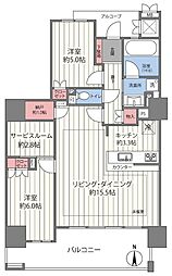 福島ガーデンズタワー 2SLDKの間取図画像