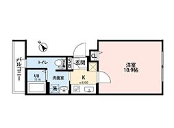音楽マンション(R) エレガンス十条 1Kの間取図画像