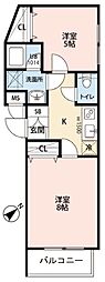 ダブルフラット新江古田 2Kの間取図画像