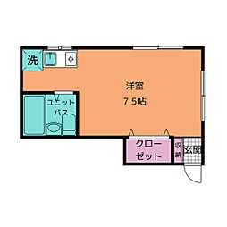 伊豆箱根鉄道駿豆線 田京駅 徒歩5分の賃貸アパート 1階ワンルームの間取り