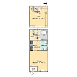 光ピア5 1階1LDKの間取り