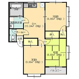 コーポ花水木　α館 1階3DKの間取り