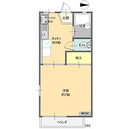 CLOVERHOUSE 1DKの間取図画像