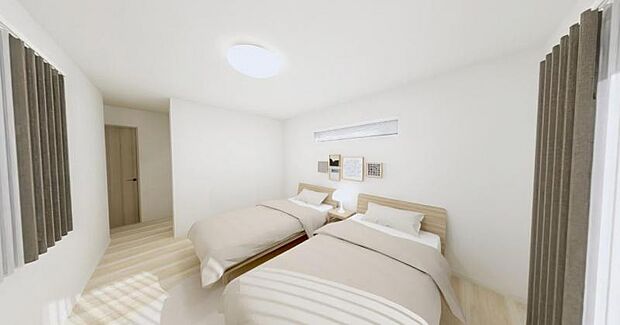 【パース・居室】主寝室は広々していてゆったり過ごせる安らげる空間