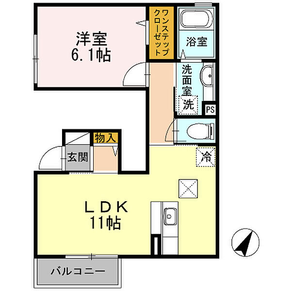 グランクレール ｜兵庫県三木市緑が丘町西4丁目(賃貸アパート1LDK・1階・41.63㎡)の写真 その2