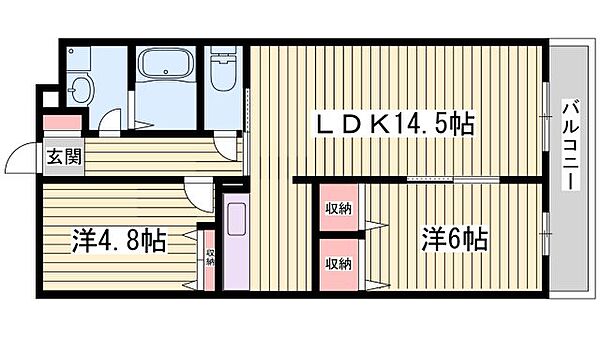 ソレアード王塚台 ｜兵庫県神戸市西区王塚台3丁目(賃貸マンション2LDK・3階・58.30㎡)の写真 その2