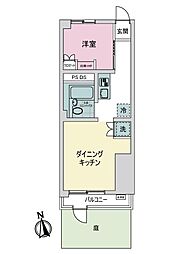 三田向原コーポ 1DKの間取図画像
