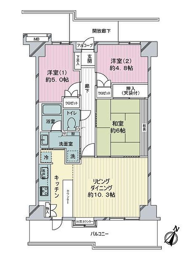 ライネスハイム志村(3LDK) 2階の間取り