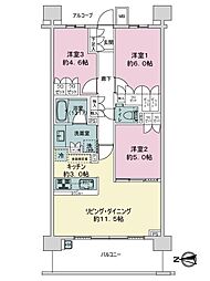 パークシティ国分寺 3LDKの間取り