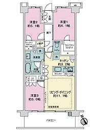 ウエリス仙川調布の森 3LDKの間取り
