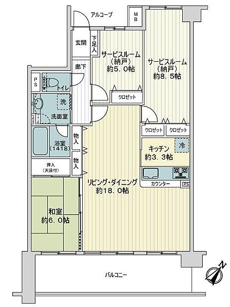 1SLDK 間取り