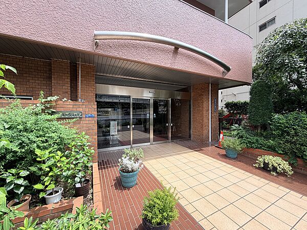 緑の植栽が映えるエントランスアプローチ