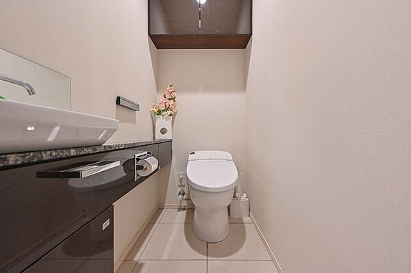 ・トイレは手洗いカウンターもあり、節水機能付きのタンクレストイレ