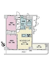 ネオキャッスル野毛 2SLDKの間取図画像