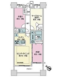 クレストシティタワーズ横浜 2SLDKの間取図画像