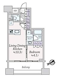 ルフォンリブレ浜松町キャナルマークス 1LDKの間取り