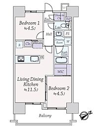 ライオンズマンション白金台 2LDKの間取り