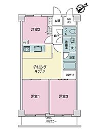 ライオンズマンション江田第5 3DKの間取り