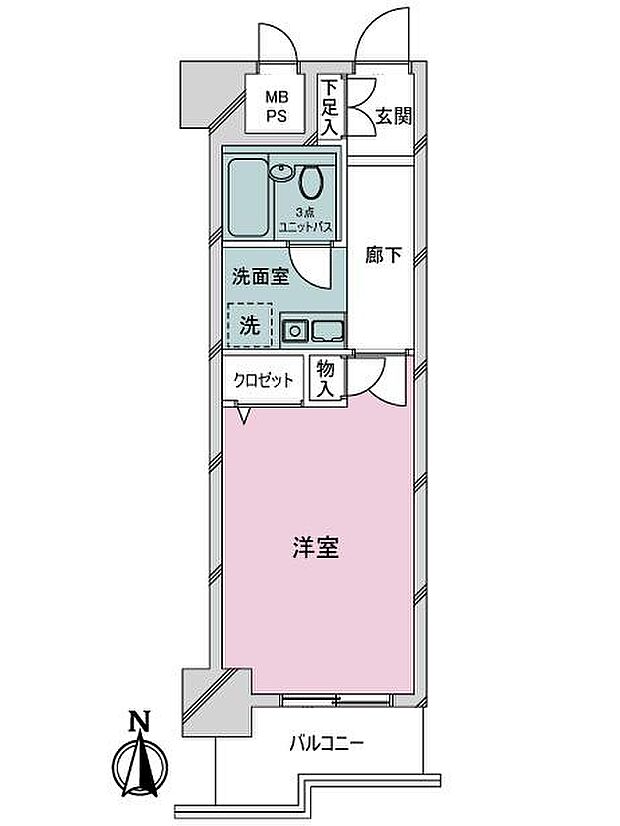 ライオンズマンション名駅西(1K) 3階の間取り