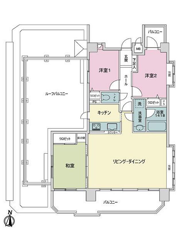 ライオンズマンション黒川第3(3LDK) 8階の間取り