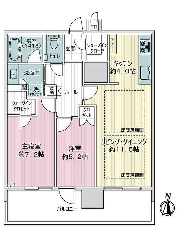 タワー・ザ・ファースト名古屋伏見(2LDK) 20階の間取り