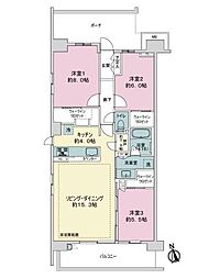 メガシティテラス1棟 3SLDKの間取り