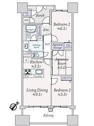 キングマンション大阪ベイ 3LDKの間取り
