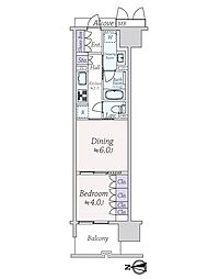 プレミスト関目高殿駅前 1DKの間取り