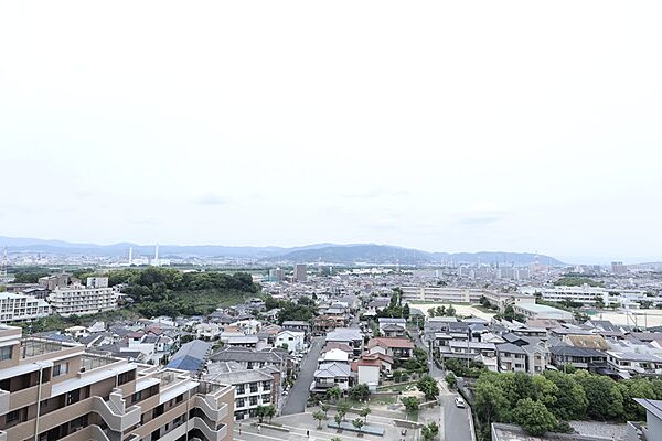 北側の約5.5帖の洋室からの眺望です。（こちらの眺望は永続的に保証されているものではございません。）