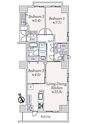 ファミールKOUZTOWER 3LDKの間取図画像