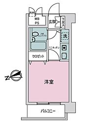 ライオンズマンション一高前 1Kの間取り
