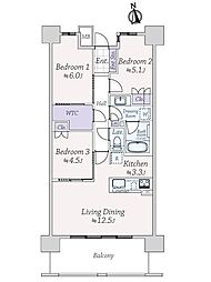 ライオンズ仙台五橋 3LDKの間取り
