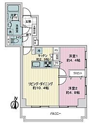 ラポール錦町 2LDKの間取図画像