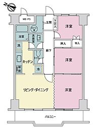 シャンボール広交 3LDKの間取図画像