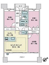 アーバンパレス小笹ステージ 3LDKの間取図画像