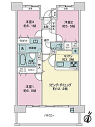 アウルステージアン・シオ博多駅南 3LDKの間取図画像