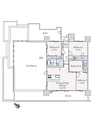 サングレート博多ロイヤルレクシア 4LDKの間取図画像
