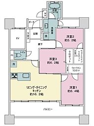 MJR久留米ステーションレジデンス 3LDKの間取図画像