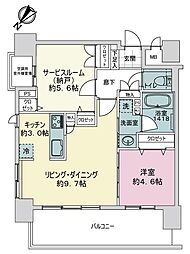 アメックス博多ベルテックステージ 1SLDKの間取図画像
