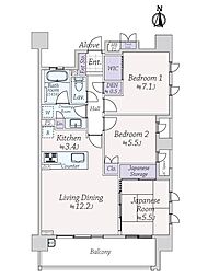 ライオンズ西宮北口室川町 3LDKの間取図画像