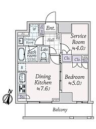 ライオンズ千代田岩本町ミレス 1SDKの間取図画像