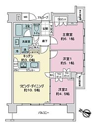 パレ浦和常盤 3LDKの間取り