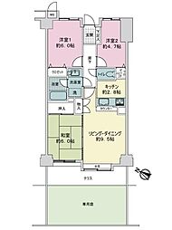 大宮宮原ガーデンハウス 3LDKの間取図画像