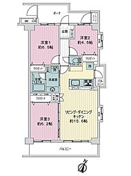 メイツ武蔵浦和ガーデン 3LDKの間取図画像