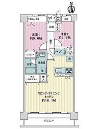 ライオンズマンション北山通 2LDKの間取図画像