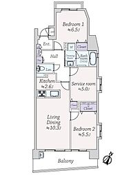 間取図画像 2SLDK