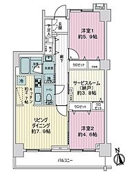 サーパス日吉 2SLDKの間取図画像