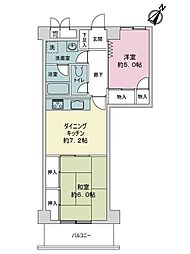ライオンズマンション首里第2 2DKの間取り