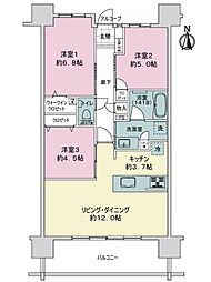 ライオンズ浦添城間グランテラス 3LDKの間取り